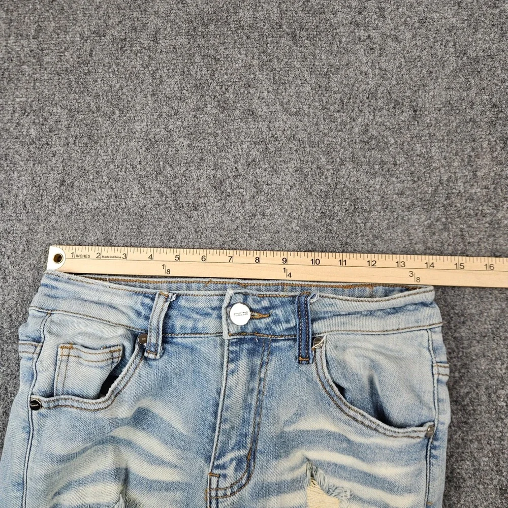 Pheelings Distressed Flare Jeans Light Wash Ripped Frayed Hem Mens Size 28
